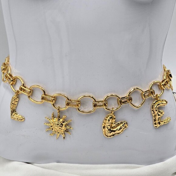 Zara LOVE Charms Gold Chain Belt - NWT main image 9